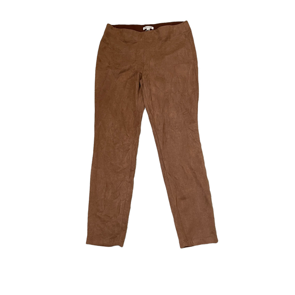 Max Studio Womens Pull On Pants Size Large Brown Stretch Polyester Spandex 31X29